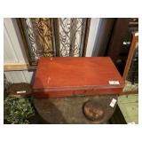 Wood Box with Vintage Cosmetics