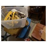 Tote of Purses & 2 Pieces Vintage Luggage