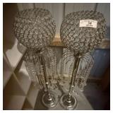 Pair of Jeweled Candle Stands