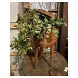 Footed Wood Plant Stand