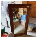 Heavy Wood Framed Beveled Mirror