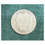 1898 Silver Barber Quarter