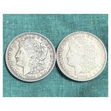 2- 1921 Silver Morgan Dollars