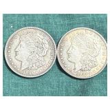 2- 1921 Silver Morgan Dollars
