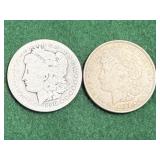 2- Morgan Silver Dollar Coins