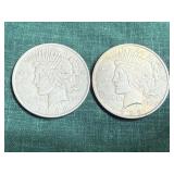 2- Silver Peace Dollars