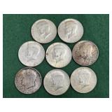 8- 40% Silver Half Dollars