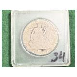 1869 S Silver Seated Liberty Half Dollar