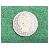 1894 Silver Barber Quarter