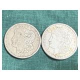 2- 1921 Silver Morgan Dollars