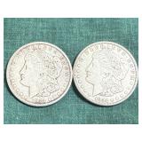 2- 1921 Silver Morgan Dollars