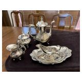 Silverplated Tea Set & Miscellaneous