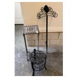 2 Iron Plant Stands & Hose Stand