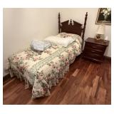 Twin Bed, Night Stand & Lamp