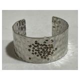 Vintage Hammered Crystal Cuff Bracelet