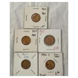 5 Lincoln Cents