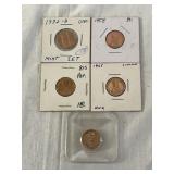 5 Lincoln Cents