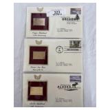 Three 24k Stamp & 1st Day Issue Set