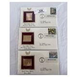 Three 24k Stamp & 1st Day Issue Set