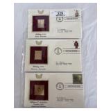Three 24k Stamp & 1st Day Issue Set