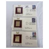 Three 24k Stamp & 1st Day Issue Set