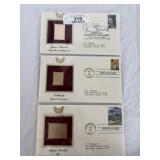 Three 24k Stamp & 1st Day Issue Set