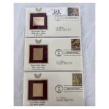 Three 24k Stamp & 1st Day Issue Set