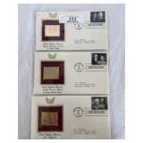 Three 24k Stamp & 1st Day Issue Set