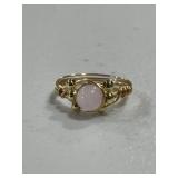 Rose Quartz Retro Style Ring
