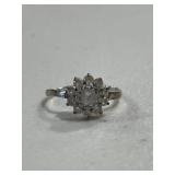 Sterling Silver White Sapphire Ring