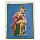 Vintage Pin-Up Girl Trading Card