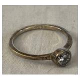 Sterling Silver Bezel Set Solitaire Ring