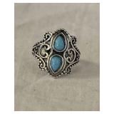 Ornate Estate Turquoise Ring
