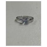 Princess Cut White Sapphire Solitaire Ring