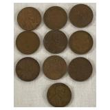 10 Wheat Pennies