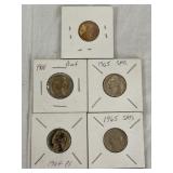 5 Graded Coins