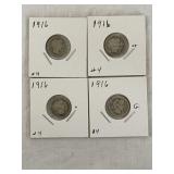 4 Barber Dimes