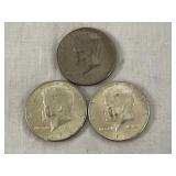 3 Kennedy Half Dollars