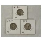 3 Standing Liberty Quarters