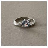 White Sapphire Solitaire Ring