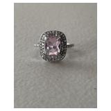 Large Pink Ice Cocktail Ring