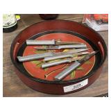 Knife Set in Wooden Tray