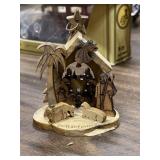 Miniature Teak Wood Carved Nativity Set