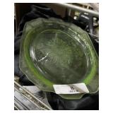 Uranium Glass Depression Glass Platter