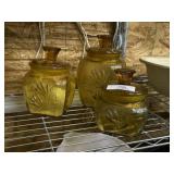 Vintage Amber Glass Canister Set