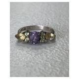 Sterling Silver Multi Gemstone Ring