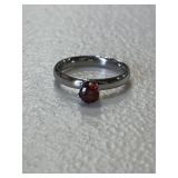 Estate Garnet Solitaire Ring