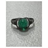 Sterling Silver Green Stone Ring