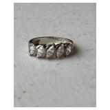 Sterling Silver Marquis Wedding Band Ring