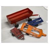 4 Metal Toy Trailers